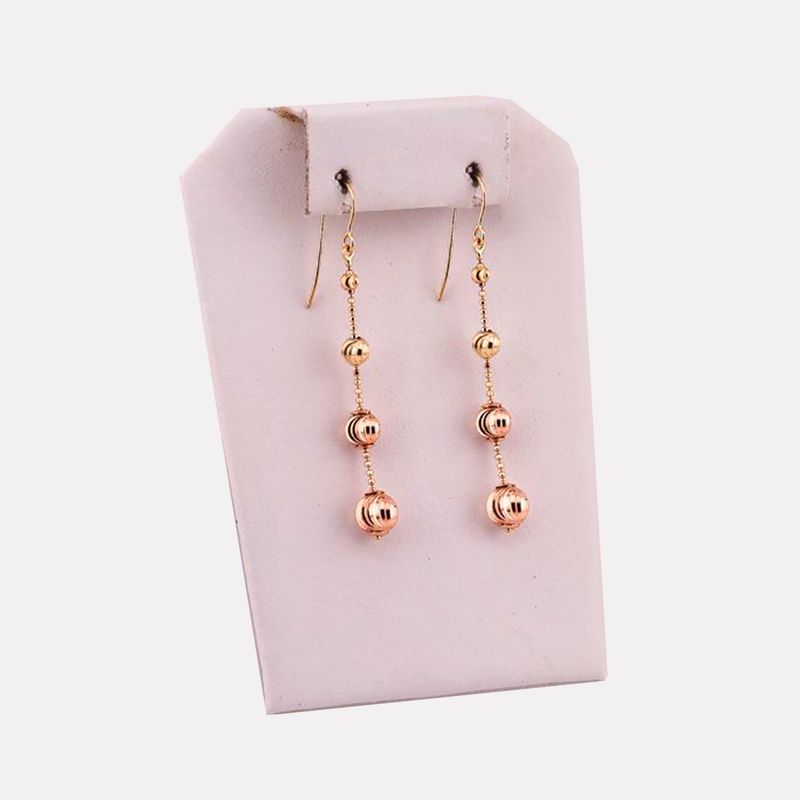 Aretes Largos Esfera Relim.14k 2.2g